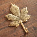 Brass wall hook leaf boho decorative maple leaf