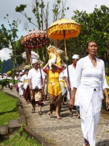 Traditional Balinese outfit in temple