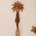 Wall hook palm tree jewelry kitchen bathroom brass
