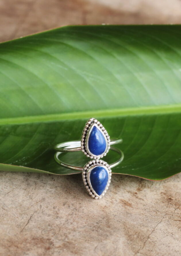 Lapislazuli Ring Silber “Double Teardrop”