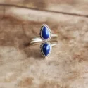 Boho Statement Ring Lapis Lazuli Doppel Tropfen (4)-01