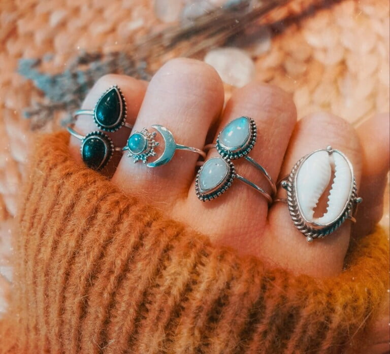 Statement Rings Silver Bohemian Style