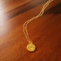 Boho Halskette Medaillon Vergoldet 925 Silber Himmelskörper
