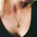 Boho Halskette mit Münz-Anhänger Münzkette Medaillon GOLD