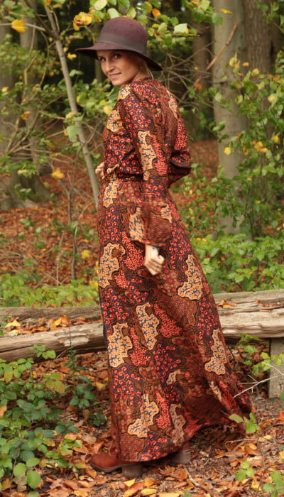Bohemian Maxikleid Batik Muster Hippie Style
