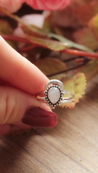 Statement ring moonstone Perfect gift for woman on christmas or birthday