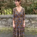 Boho Blumen Kleid Midi Kleid Hippie Style Visckose (10)