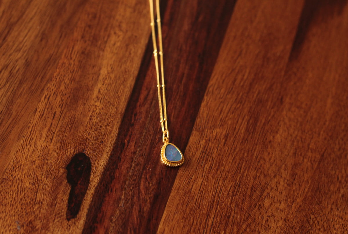 Gemstone Necklace Opal 925 Sterling Silver Boho Jewelry