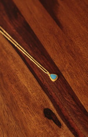 Opal Halskette vergoldet Türkiser Opal Handgefertigter Schmuck (2)