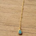 Opal Halskette vergoldet Türkiser Opal Handgefertigter Schmuck (4)
