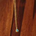 Opal Halskette vergoldet Türkiser Opal Handgefertigter Schmuck (8)