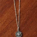 Boho Halskette 925 Silber Monde Medaillon Mondstein Witchy Schmuck (1)