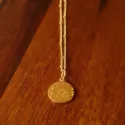 Boho Münzkette Mondphasen Medaillon Anhänger Kette GOLD