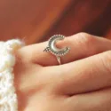 Feiner Silber Ring Mond Halbmond 925 Silber (11)