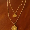 Layering Look Münzketten in unterschiedlichen Größen und Länger aus 925 Silber