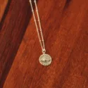 Silber Münz Halskette Schützedes Auge Mondstein Medaillon Schmuck aus Bali Handgefertigt (7)