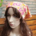 Boho Blumen Dreiecks Kopf Tuch 70er Jahre Retro Bandana Kopbedeckung Damen Hippie (8)