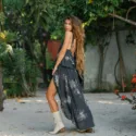 Batik Kleid zweiteilig Sommer Boho Hippie Style
