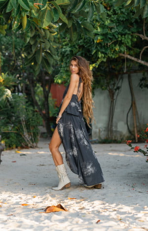 produkt bild Batik Kleid zweiteilig Sommer Boho Hippie Style