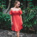 Kurzes Sommerkleid Polka Dor Rot Minikleid Lolita Kleid (2)