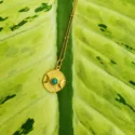 Crescent Moon Necklace Gold Plated Turquoise (3)