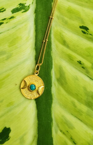 produkt bild Crescent Moon Necklace Gold Plated Turquoise (3)