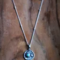 Sonne Mond Münzanhänger Medaillon Halskette Türkis