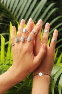 Boho Ringe Edelstein 925 Silber Handgefertigt in Bali Schmuck Statement