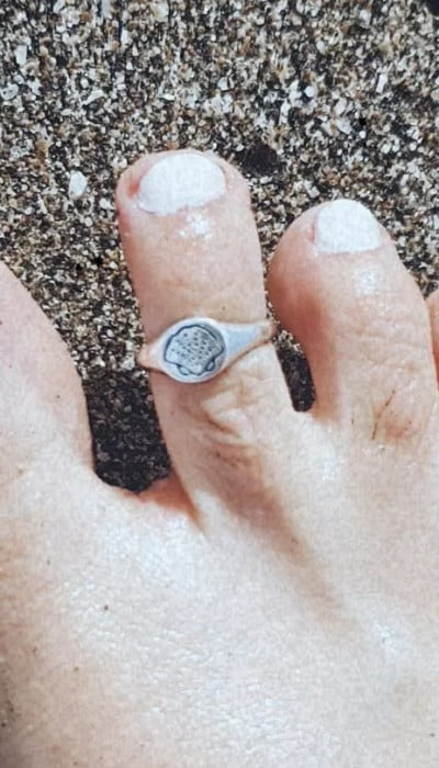 Boho Toe Ring Sea Shell 925 Sterling Silver 