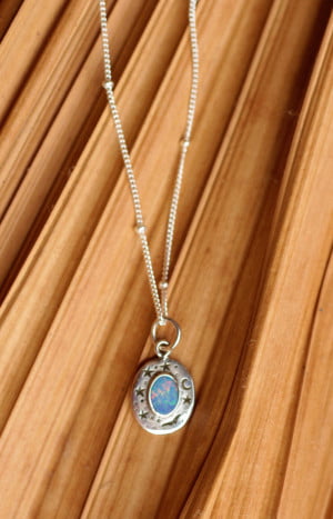 produkt bild Opal Halskette Boho Witchy Style Silber (7)