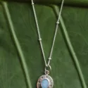 Opal Halskette Boho Witchy Style Silber (7)