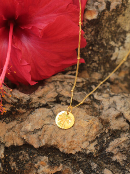 Product image Palm-Tree-Coin-Necklace-Gold