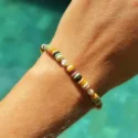 Sommerliches Perlenarmband vergoldet Boho Style