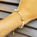 Sommerliches Perlenarmband vergoldet Boho Style Perlen Bunter Rocailles