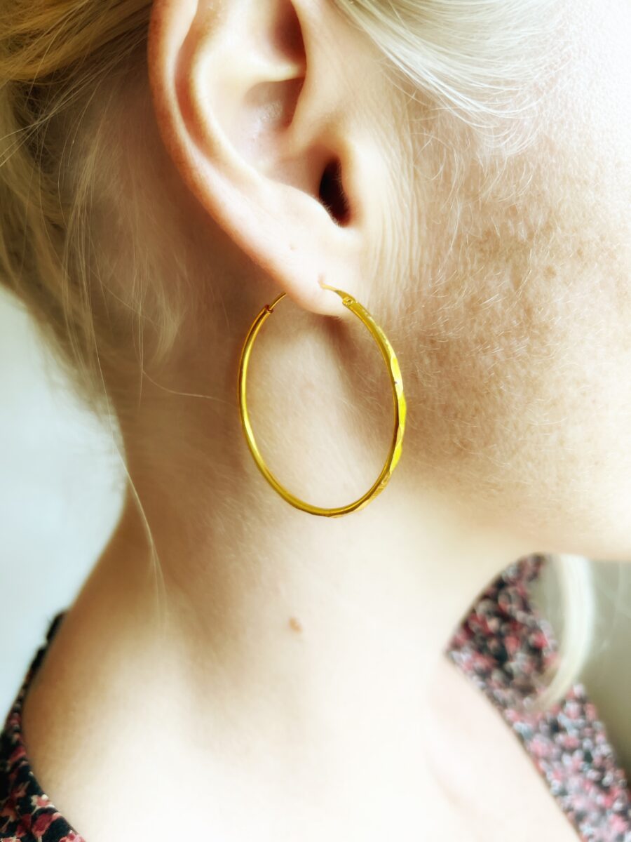 Image Gang creole hoop earrings in gold plate