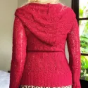 Bohemian Sweater with Hood Red Hippie Chic