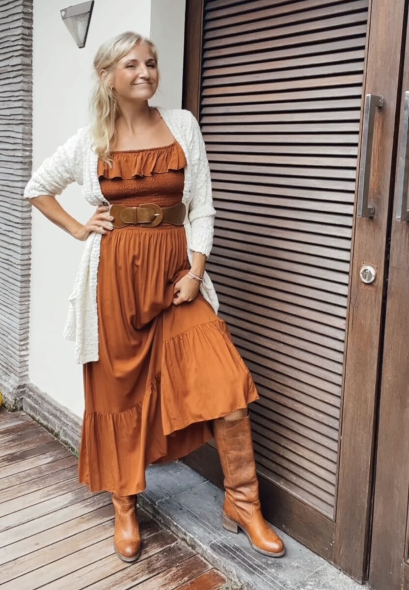 Boho Herbst Outfit Sommerkleid als Herbstkleid tragen