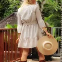 Boho Tunic Dress short 3-4 bell sleeves Autmn Fashion