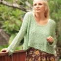 Pastell Grüner Häkel Pullover Sommer Frühling Hippie Boho Mode