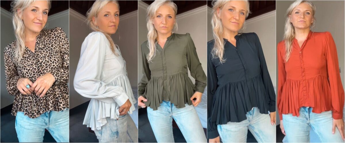 Blusen mit Schößchen Peplum Blusen Rüschenblusen