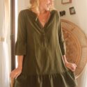 Loose-Linen-Dress-Olivegreen