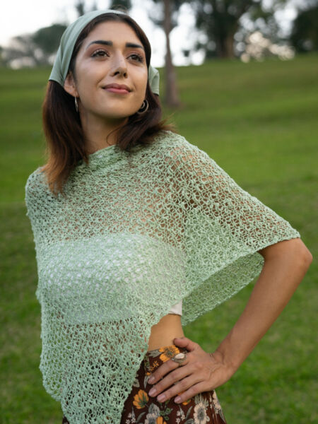 Product image Hippie-Strick-Häkel-Top-Poncho-Umhang-Cape-Mint