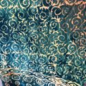 Bali Sarong Batik Tuch in Grün-Beige-Braun Tönen mit Spiralen-Muster Strandtuch Batik