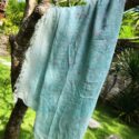 Batik Strandtuch Parero Sarong Bikini Überwurf Blumen hellblau Babyblau