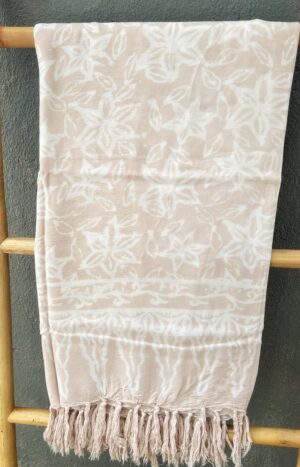 produkt bild Sarong Nude Weiß Frangipani Blume Tuch