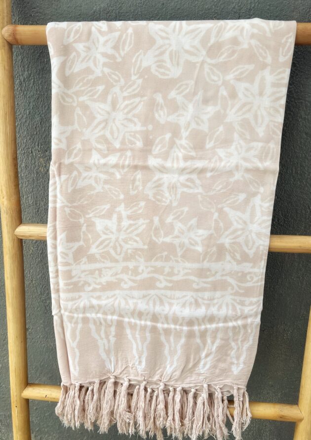 Sarong Nude Weiß Frangipani Blume Tuch