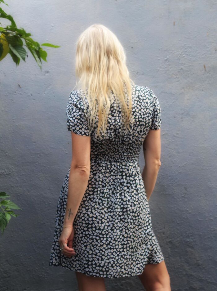 90s floral mini dress in black In the 90s grunge style