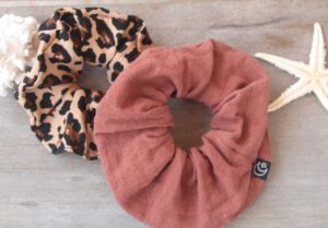 Leinen-Scrunchie-Leoparden-Scrunchie