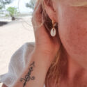 Mini Hoops Cauri Shell Sea Earrings beach Mermaid
