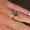 Prinzessinnen-Solitär-Ring-vergoldet-Kissenschliff-Verlobungsring